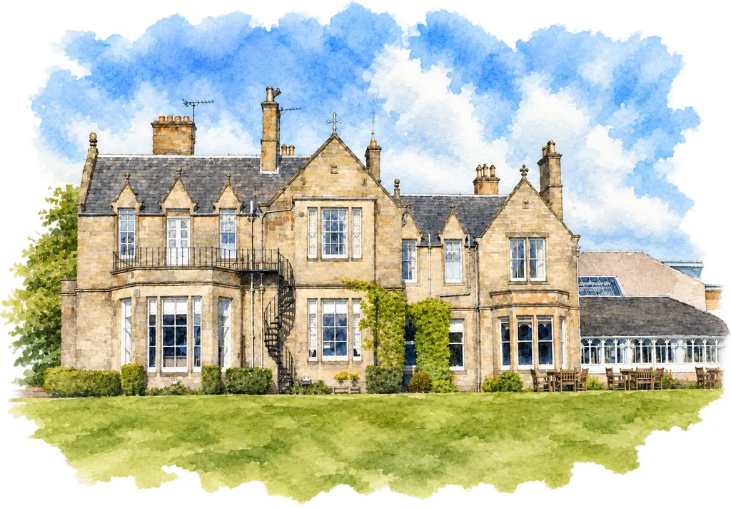 Watercolour painting of Norton House Hotel